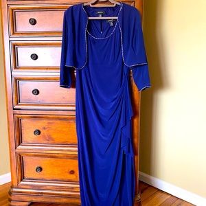 R&M Richards evening gown royal blue w/jacket size  12 price 89.99